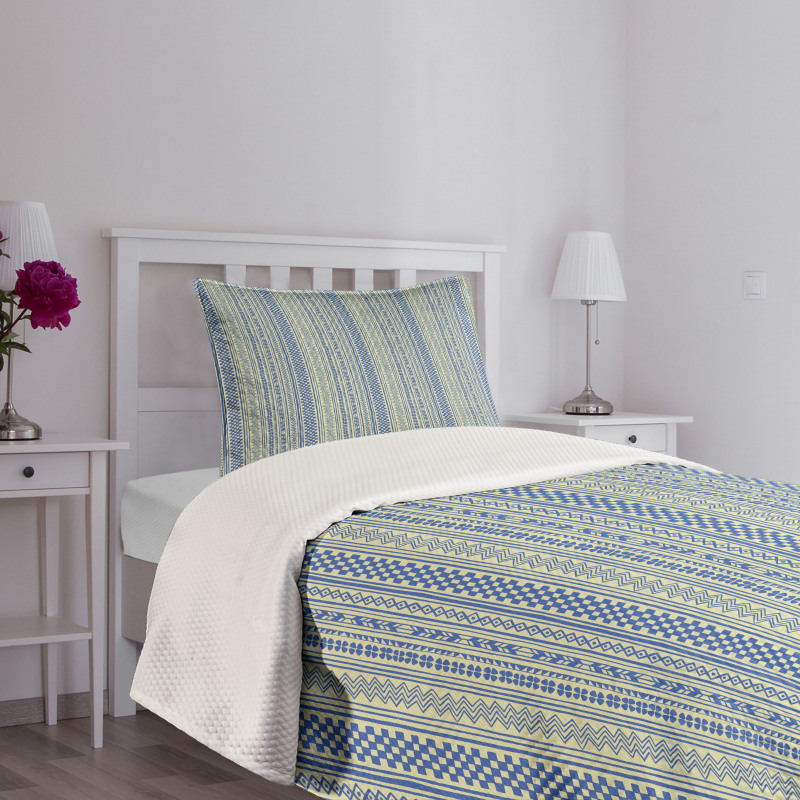 Vertical Chevrons and Strips Bedspread Set