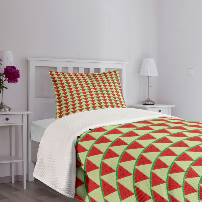 Triangle Watermelon Slices Bedspread Set