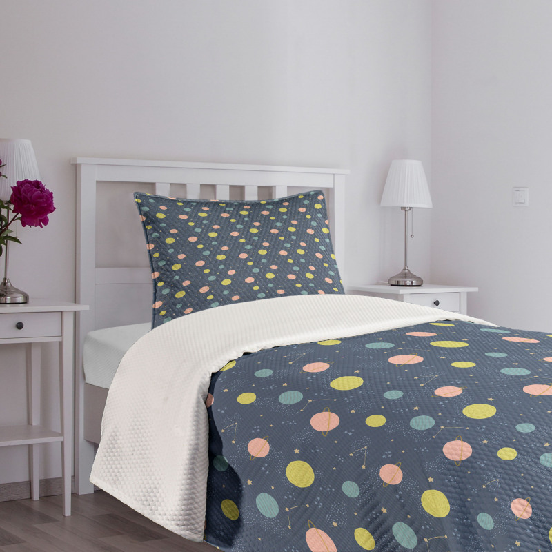 Stars Planets Asteroids Bedspread Set