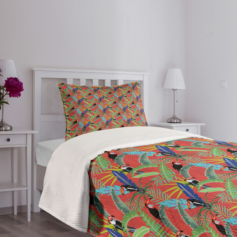 Tropical Birds Rainforest Bedspread Set