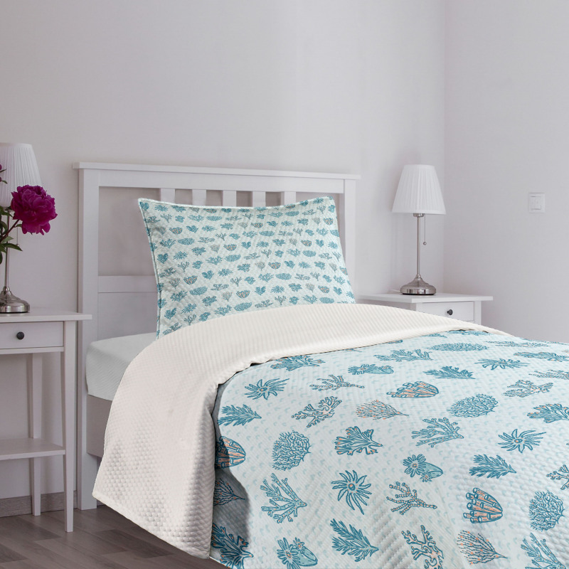 Ocean Corals and Plants Bedspread Set