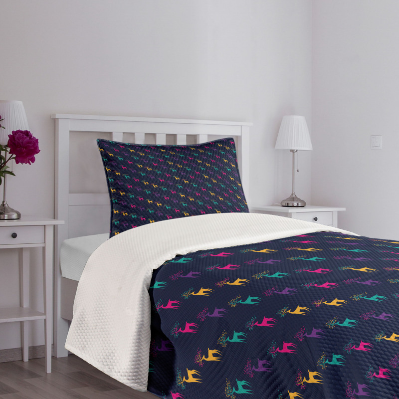 Colorful Abstract Elk Bedspread Set