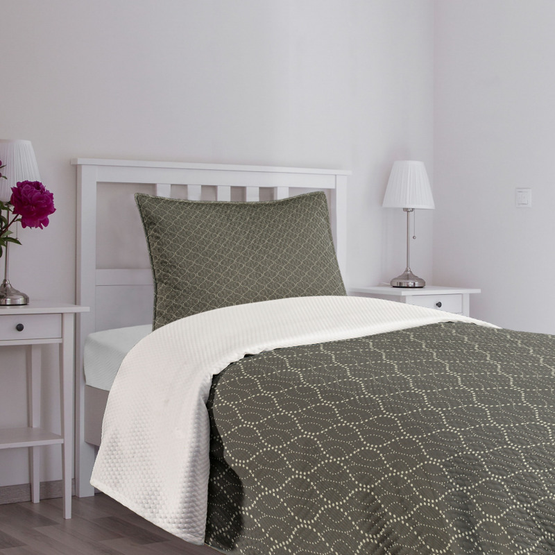 Funky Wavy Dotted Lines Bedspread Set