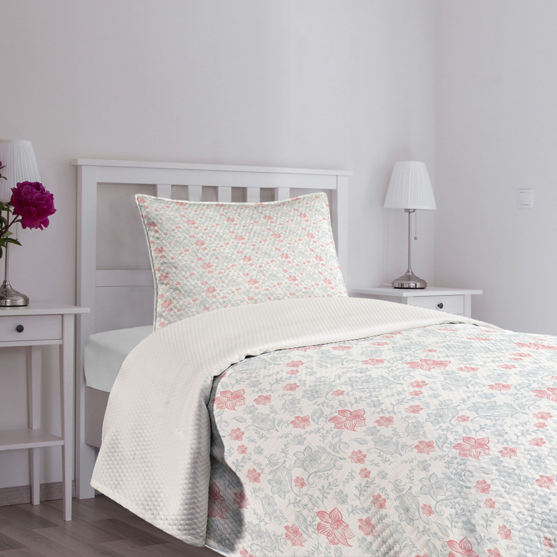 Pastel Flowers Bedspread Set