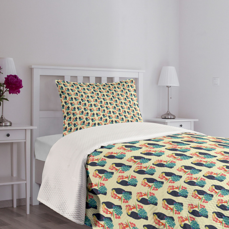 Toucan and Exotic Botany Bedspread Set