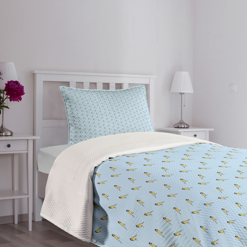 Minimal Avian Pattern Bedspread Set