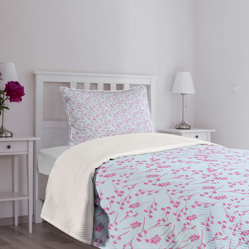 Soft Botanical Summer Bedspread Set