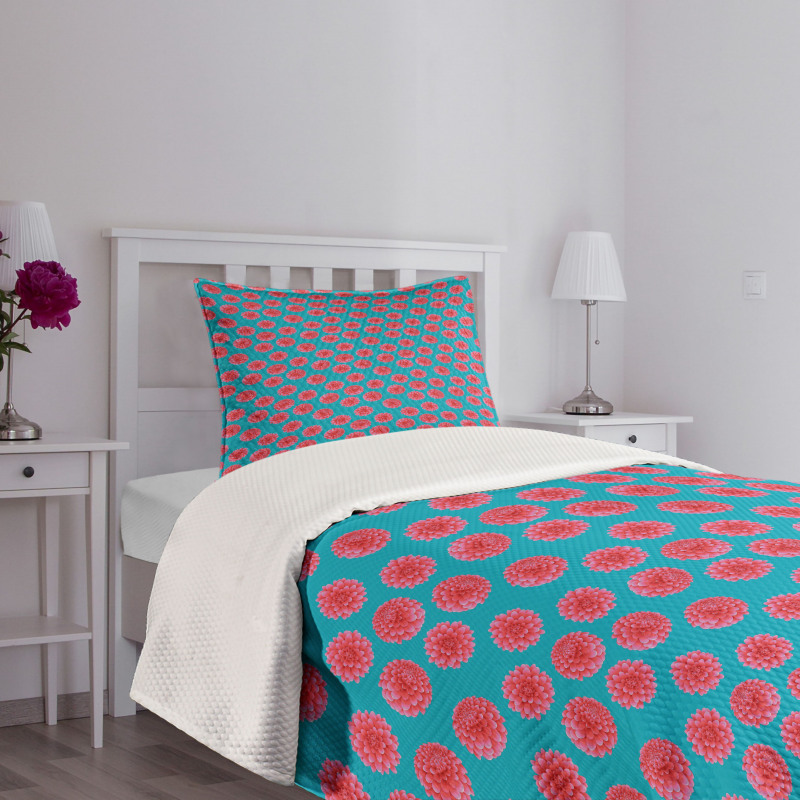 Vibrant Dahlia Petals Bedspread Set