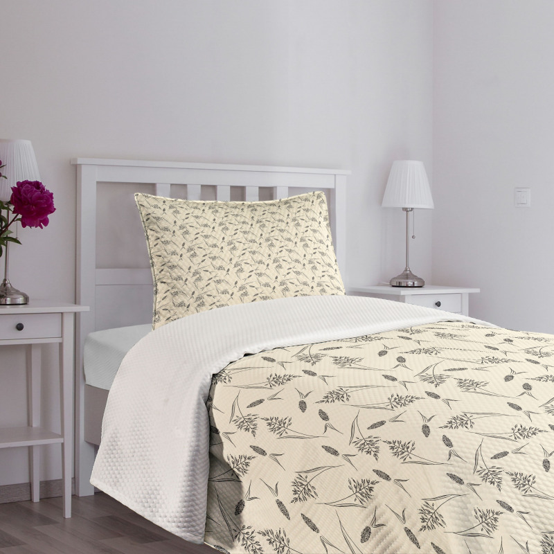 Botanical Nature Herbs Pattern Bedspread Set