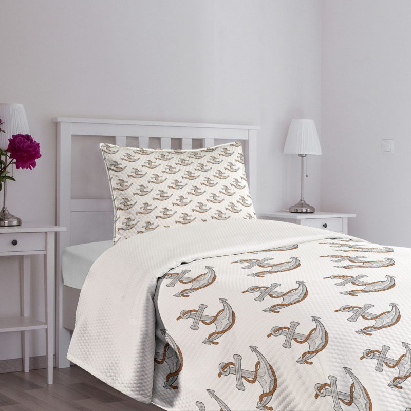Anchor and Rope Bedspread Set