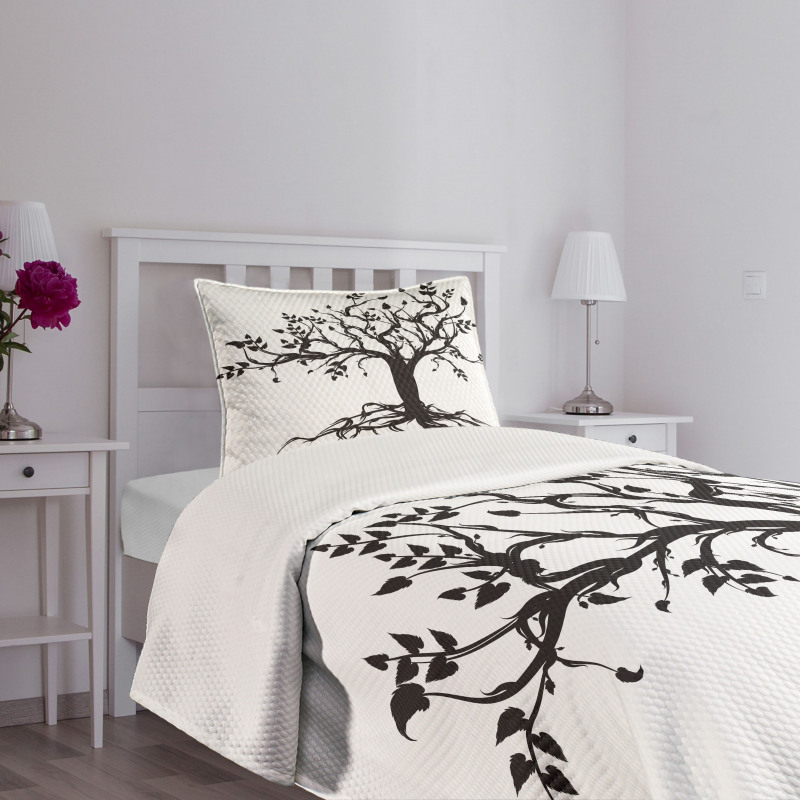 Nature Silhouette Art Bedspread Set