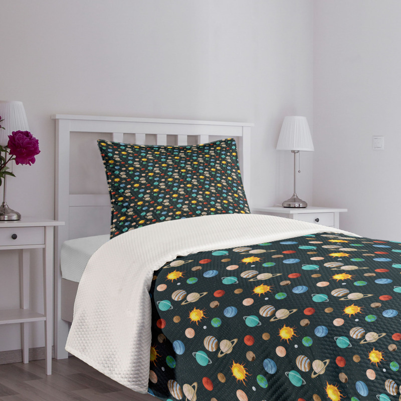 Planets Solar System Bedspread Set