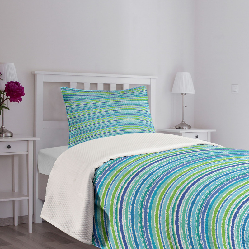 Blue Green Tones Art Bedspread Set