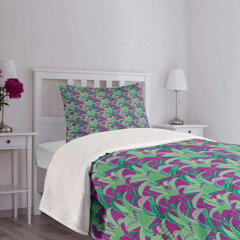 Close up Hawaiian Plants Bedspread Set