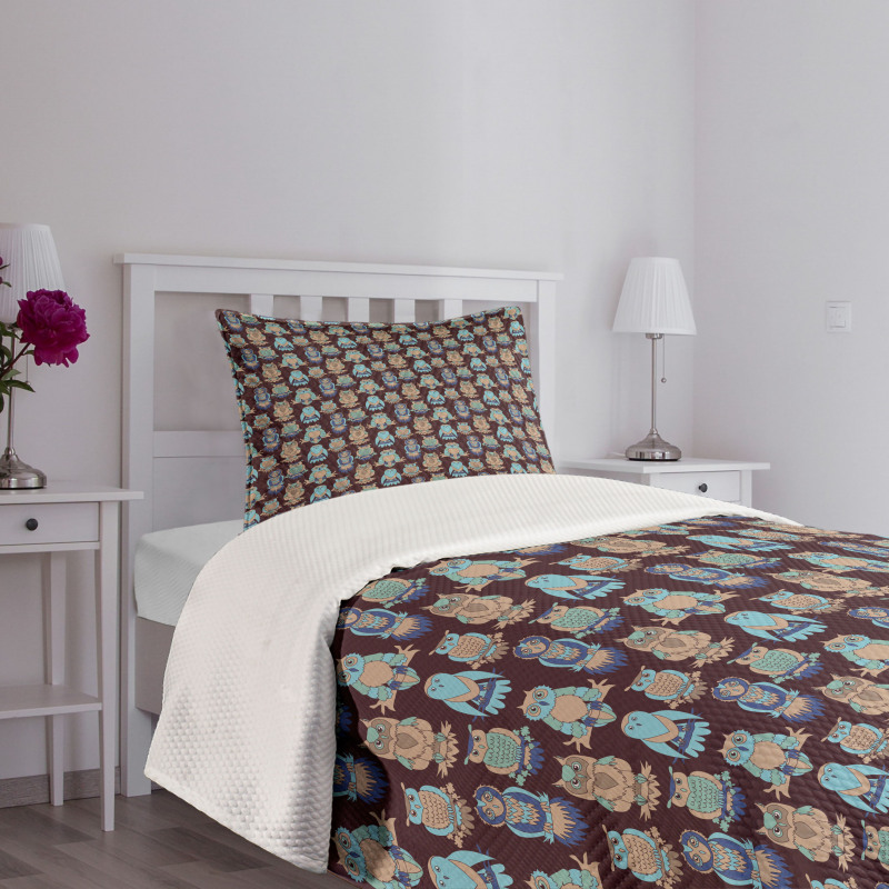 Abstract Pastel Birds Bedspread Set