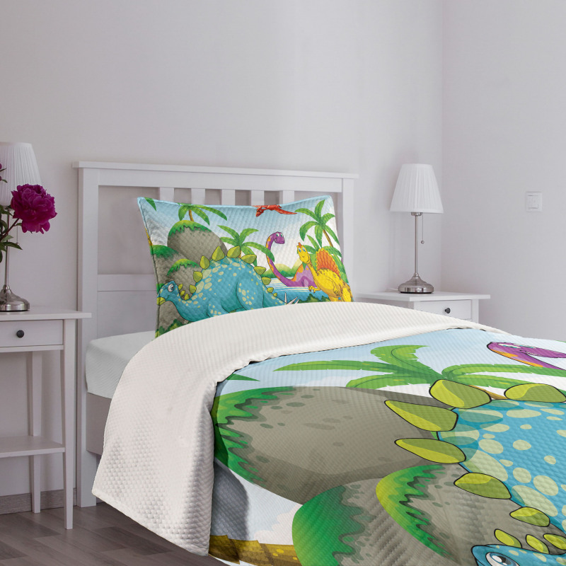 Dinosaurs in the Jungle Bedspread Set