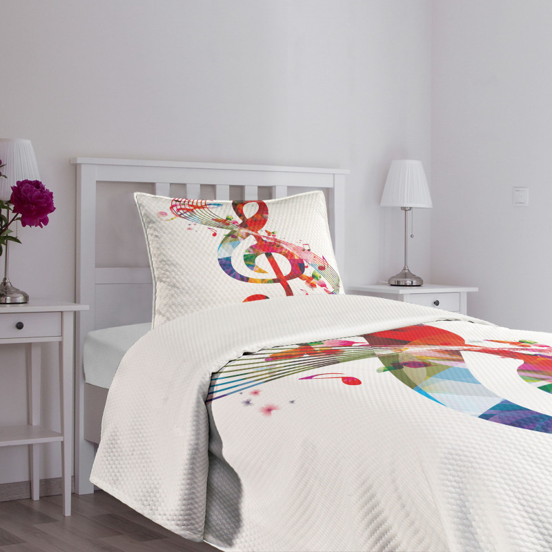 Notes Rhythm Artwork Bedspread Set