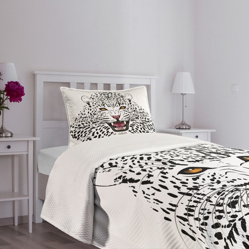 Angry Wild Leopard Bedspread Set