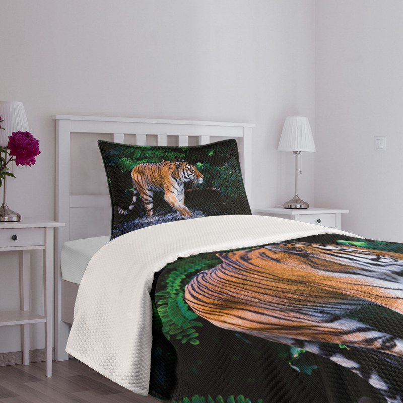 Wild Jungle Tiger Tree Bedspread Set