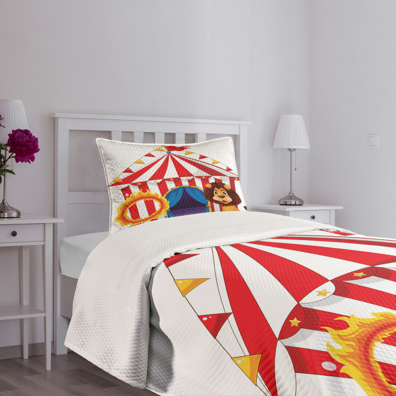 Lion and a Fire Ring Bedspread Set