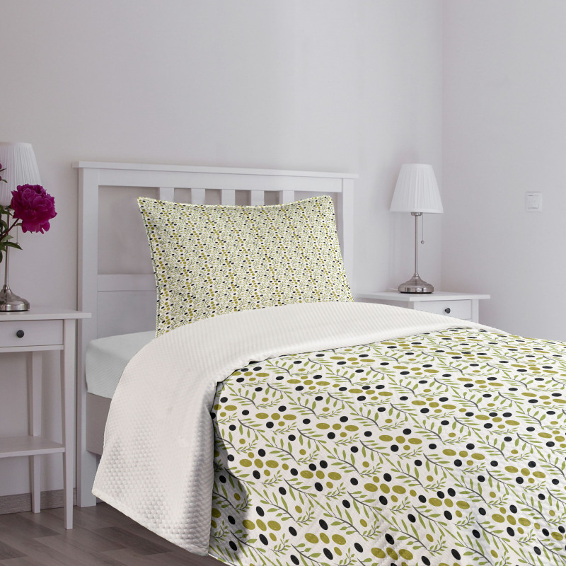 Organic Foods Leaves Budding Bedspread Set