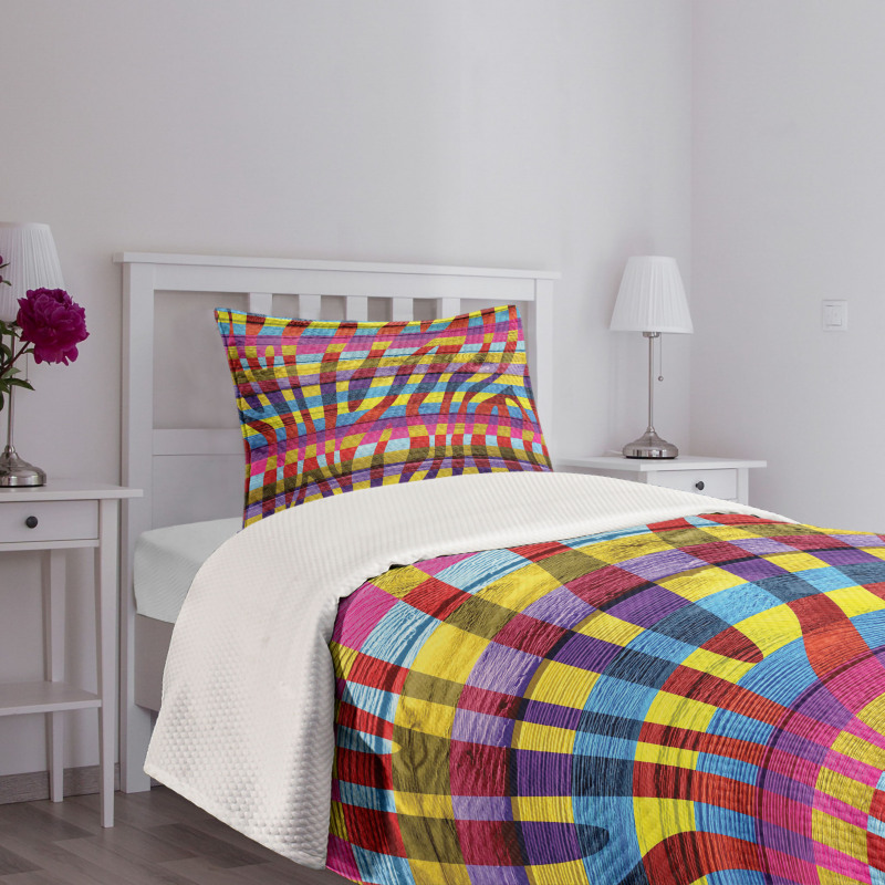 Vibrant Curvy Lines Bedspread Set