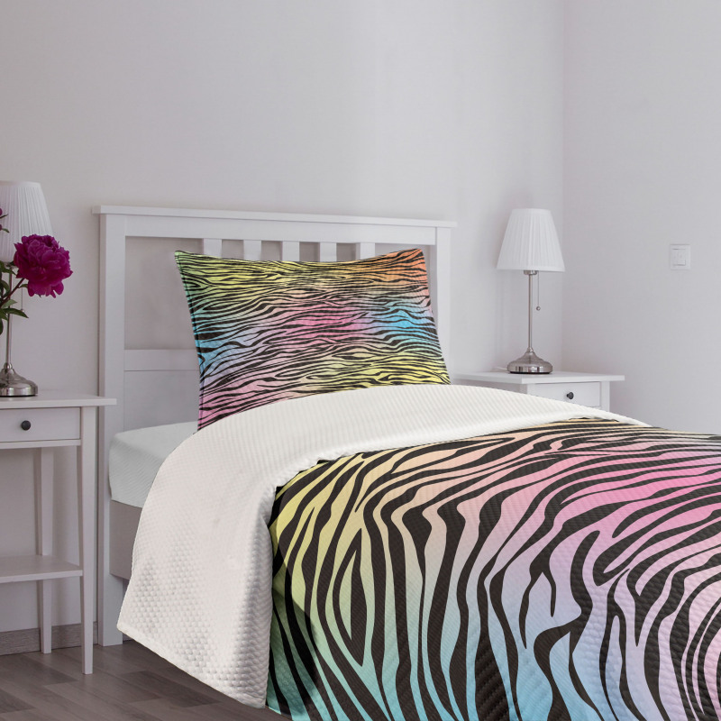 Colorful Wildlife Zebra Bedspread Set