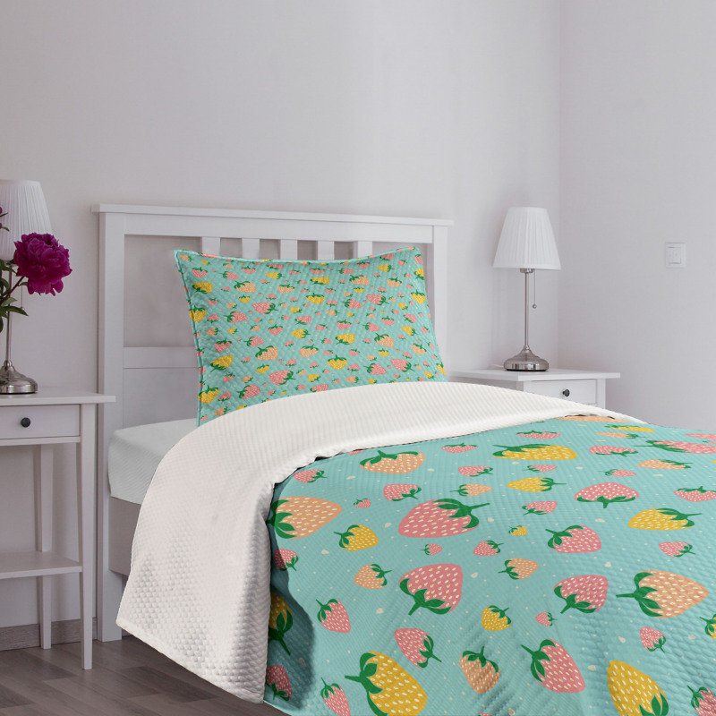 Fruits Spotted Backdrop Bedspread Set