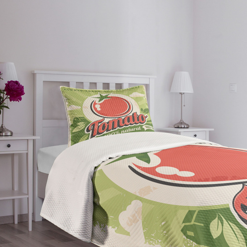 Vintage Tomato Poster Bedspread Set