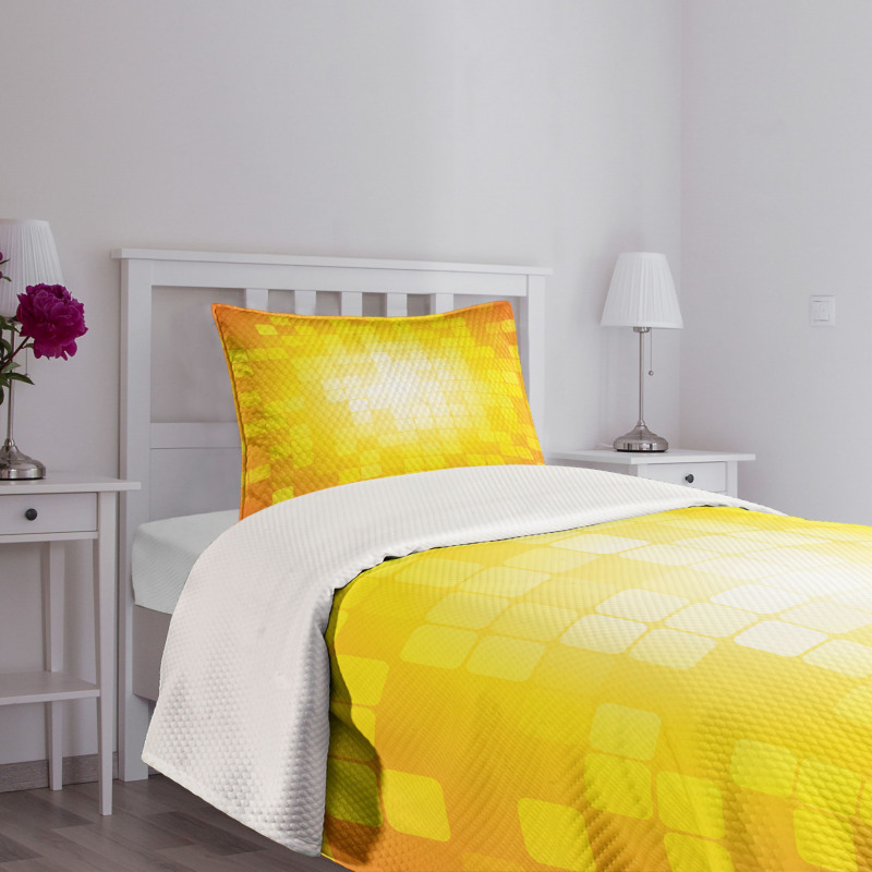 Retro Pixel Art Squares Bedspread Set