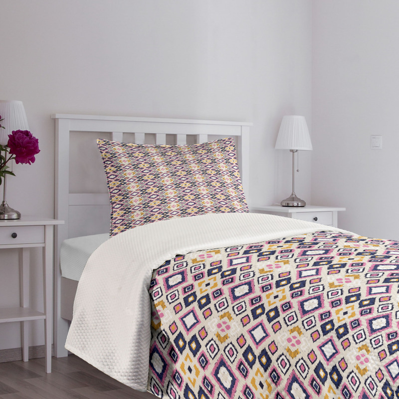 Ikat Inspired Ornate Design Bedspread Set