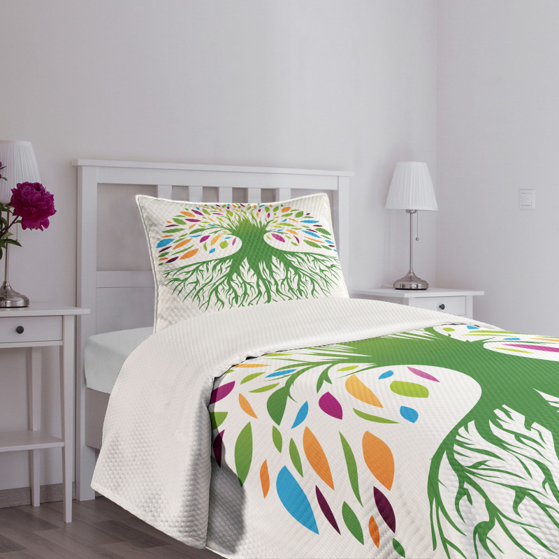 Colorful Tree Art Bedspread Set