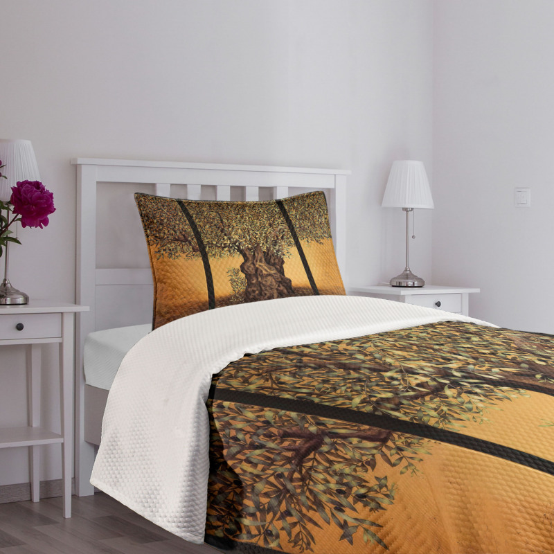 Greece Olive Trees Bedspread Set