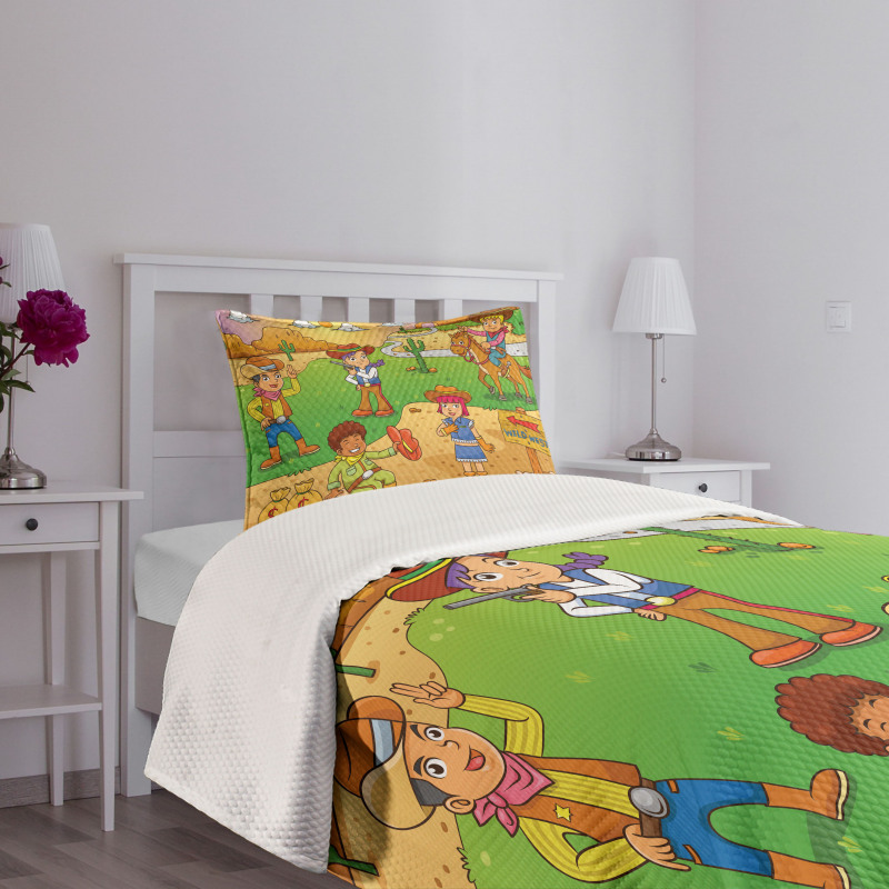 Wild West Cowboy Kids Bedspread Set