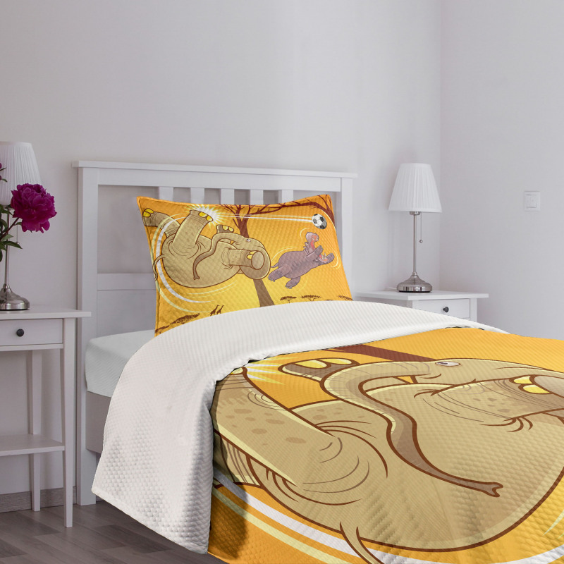 Elephant and Hippo Ball Bedspread Set