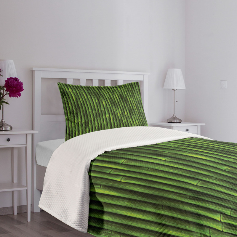 Tropical Bamboo Stems Bedspread Set