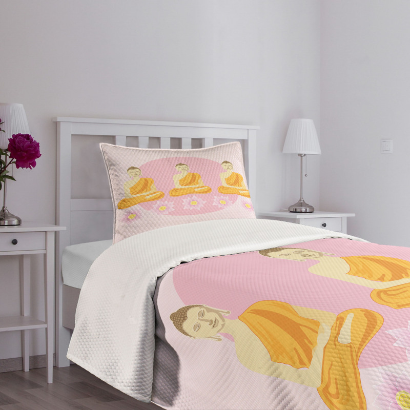 Lotus Flower Ethnic Art Bedspread Set