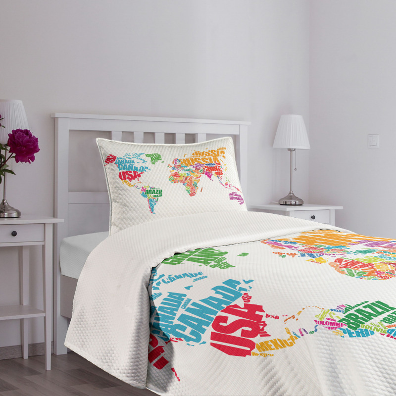 World Europe America Bedspread Set