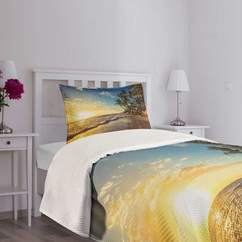 Exotic Beach Sunset Bedspread Set