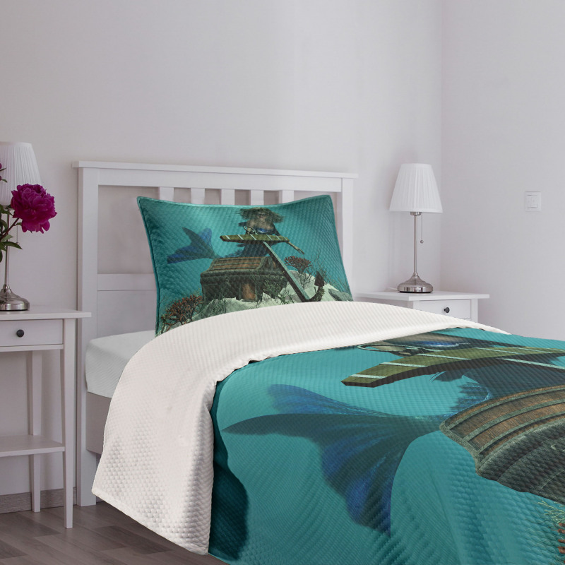 Ocean Mythical Pirate Bedspread Set