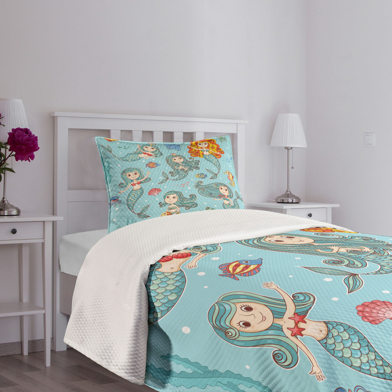 Marine Creatures Art Bedspread Set