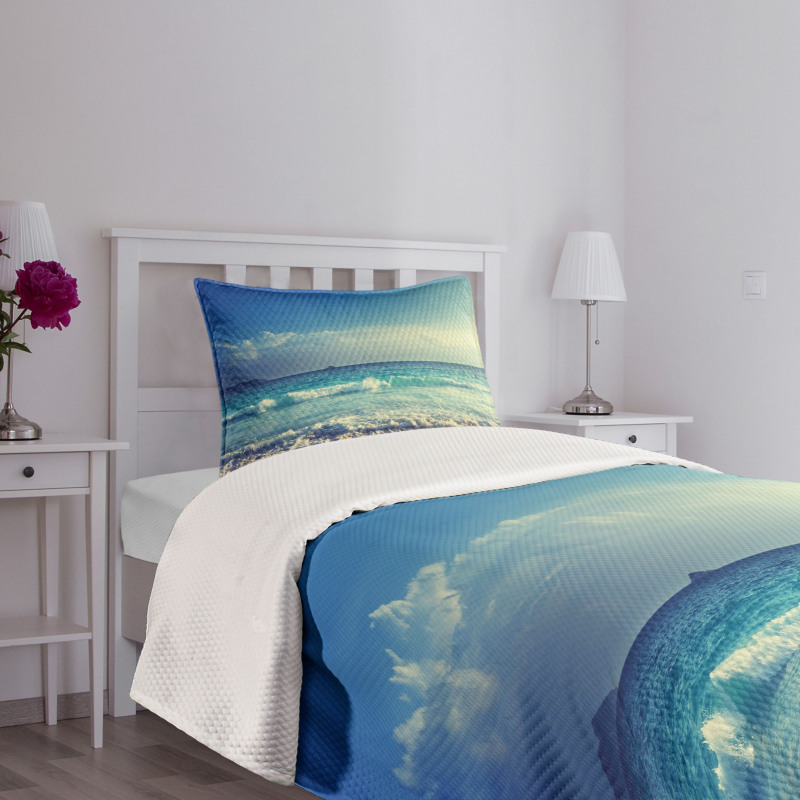 Beach Sunset Waves Bedspread Set