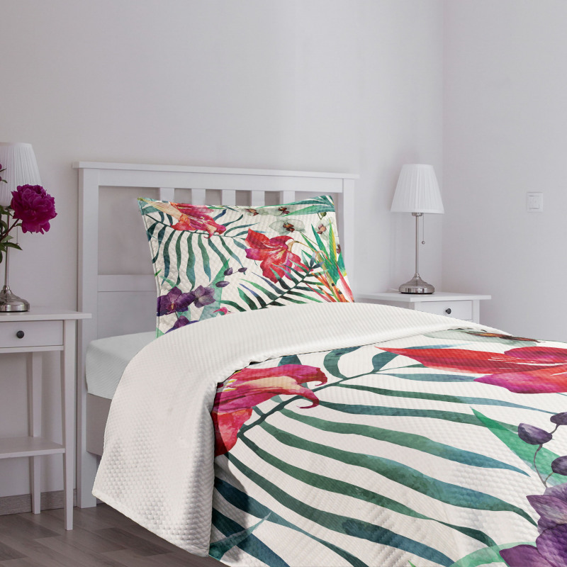 Tropical Orchids Bedspread Set