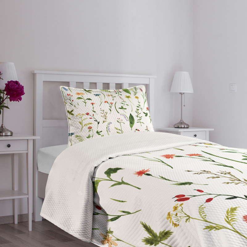 Flowers Weeds Bedspread Set