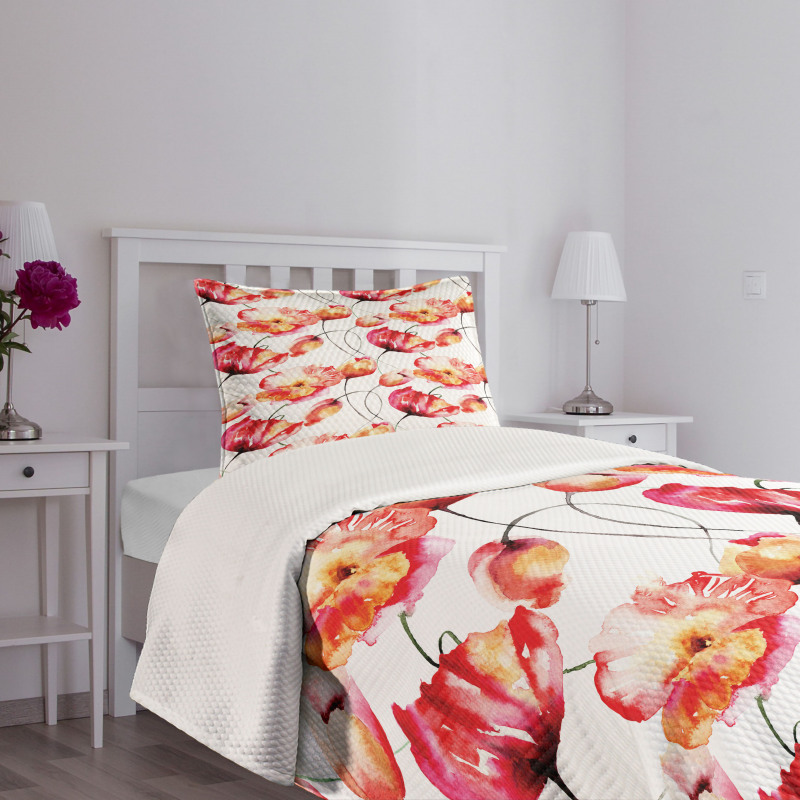 Poppy Tulip Flora Bedspread Set