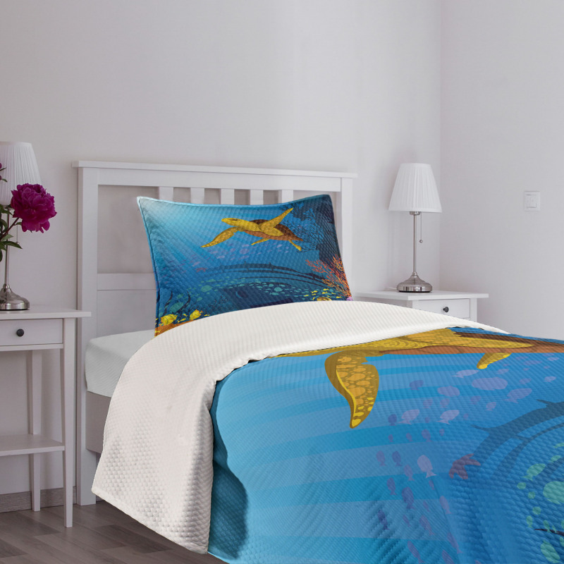 Coral Reef Fish Turtle Bedspread Set