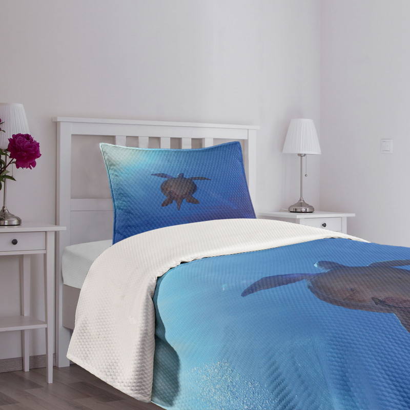 Sea Turtle in Deep Sea Bedspread Set