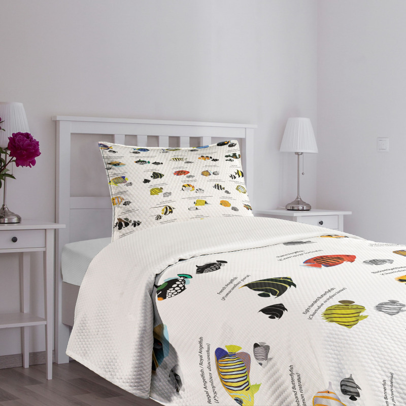 Underwater Aquatic Species Bedspread Set