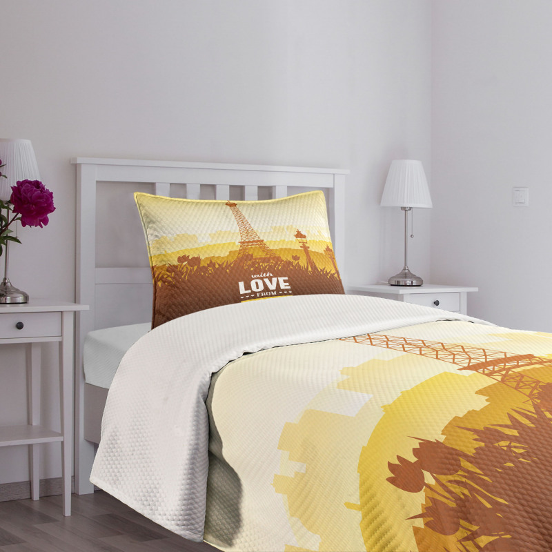 Tulips Romantic Scene Bedspread Set