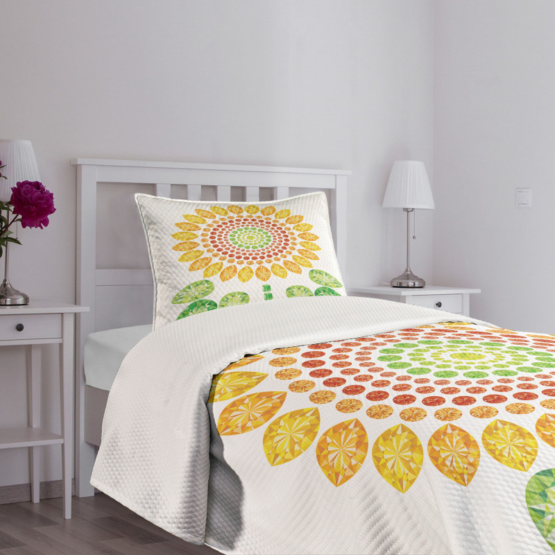 Sunflower Mandala Design Bedspread Set